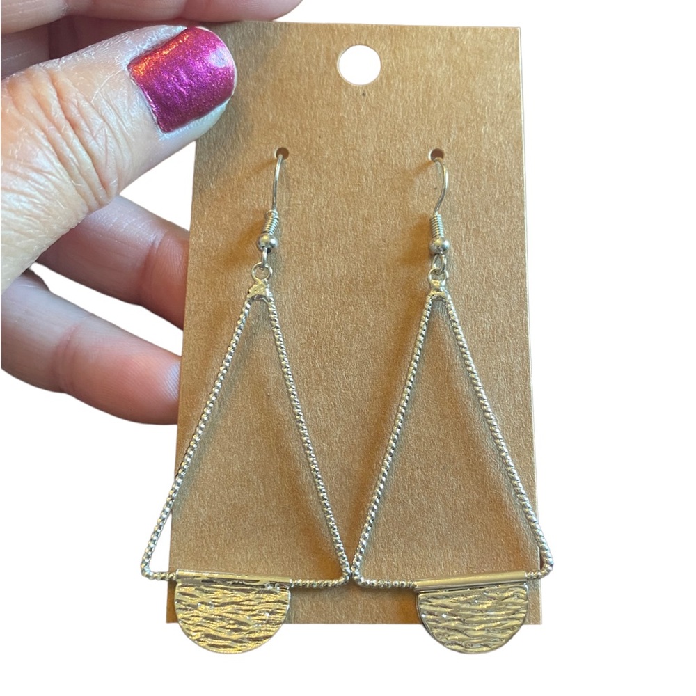 Silver Triangle Lightweight Drop Earrings